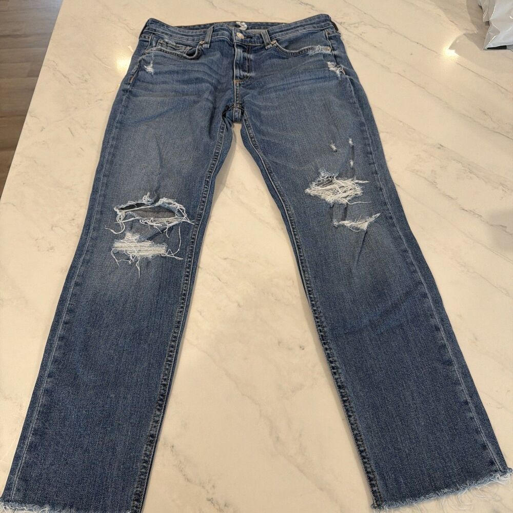 Rag & Bone Dre Low Rise Ankle Slim Boyfriend Distressed 26